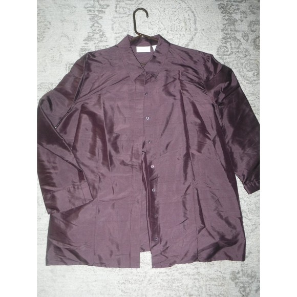 Chico's Silk Top Size 4 NWOT Eggplant Beautiful - Picture 2 of 3